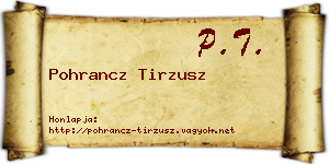 Pohrancz Tirzusz névjegykártya